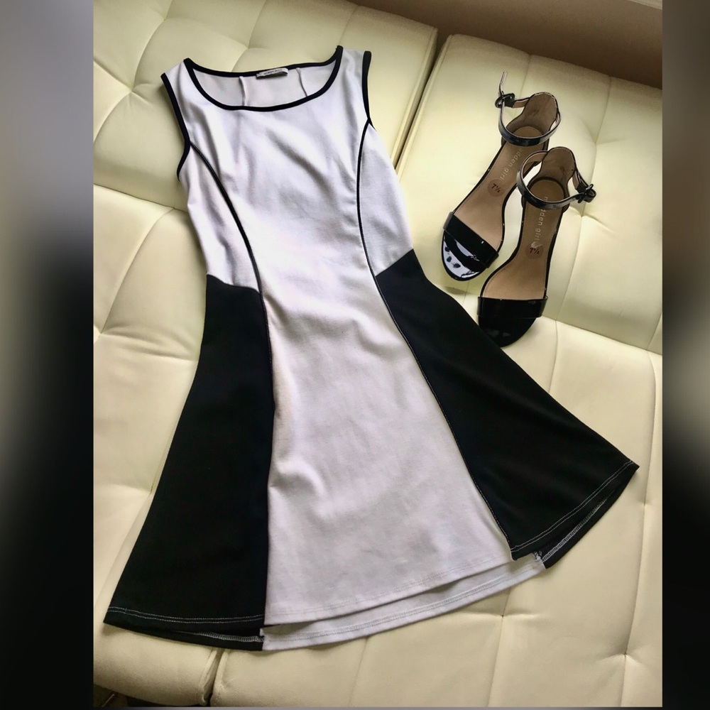 Black and white skater dress